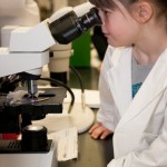 Girl & microscope