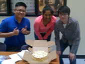 Peter Mu, Samanthy Balachandran and Keith Lee - the 2012/13 crop of undergrads as they move on to their next adventure.