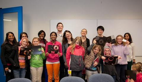 Scientists plus girls excited about science