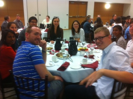 The Bowdish lab team attends the President's Award for Graduate Supervision Ceremony. Dawn was thrilled to be nominated for the award by her team.