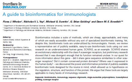 Whelan et al Bioinformatics for Immunologists screen shot