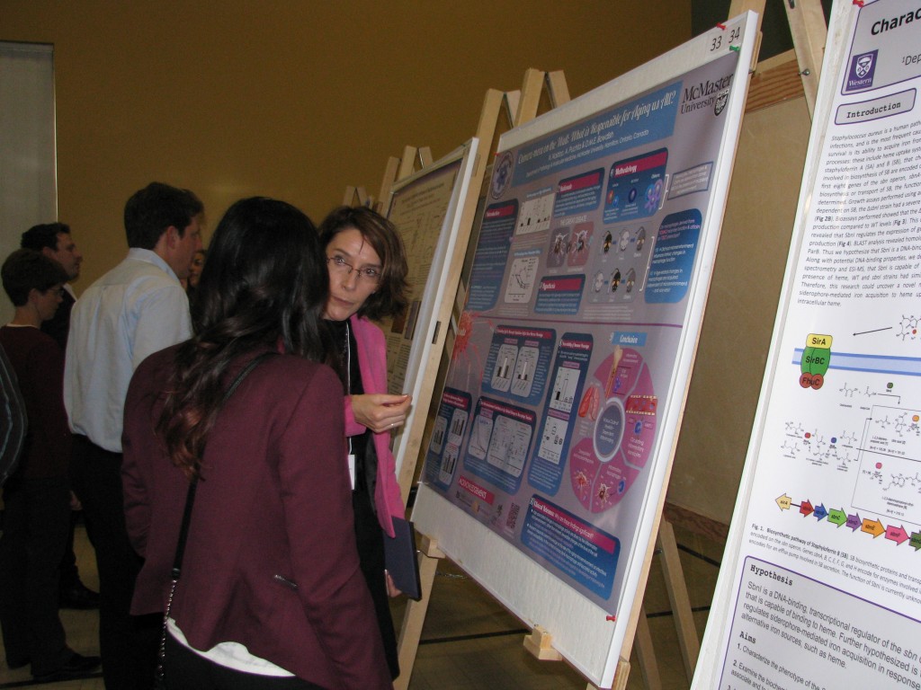 Dr. Carol Cruezenet discusses Avee Naidoo's poster at IIRF 2014.