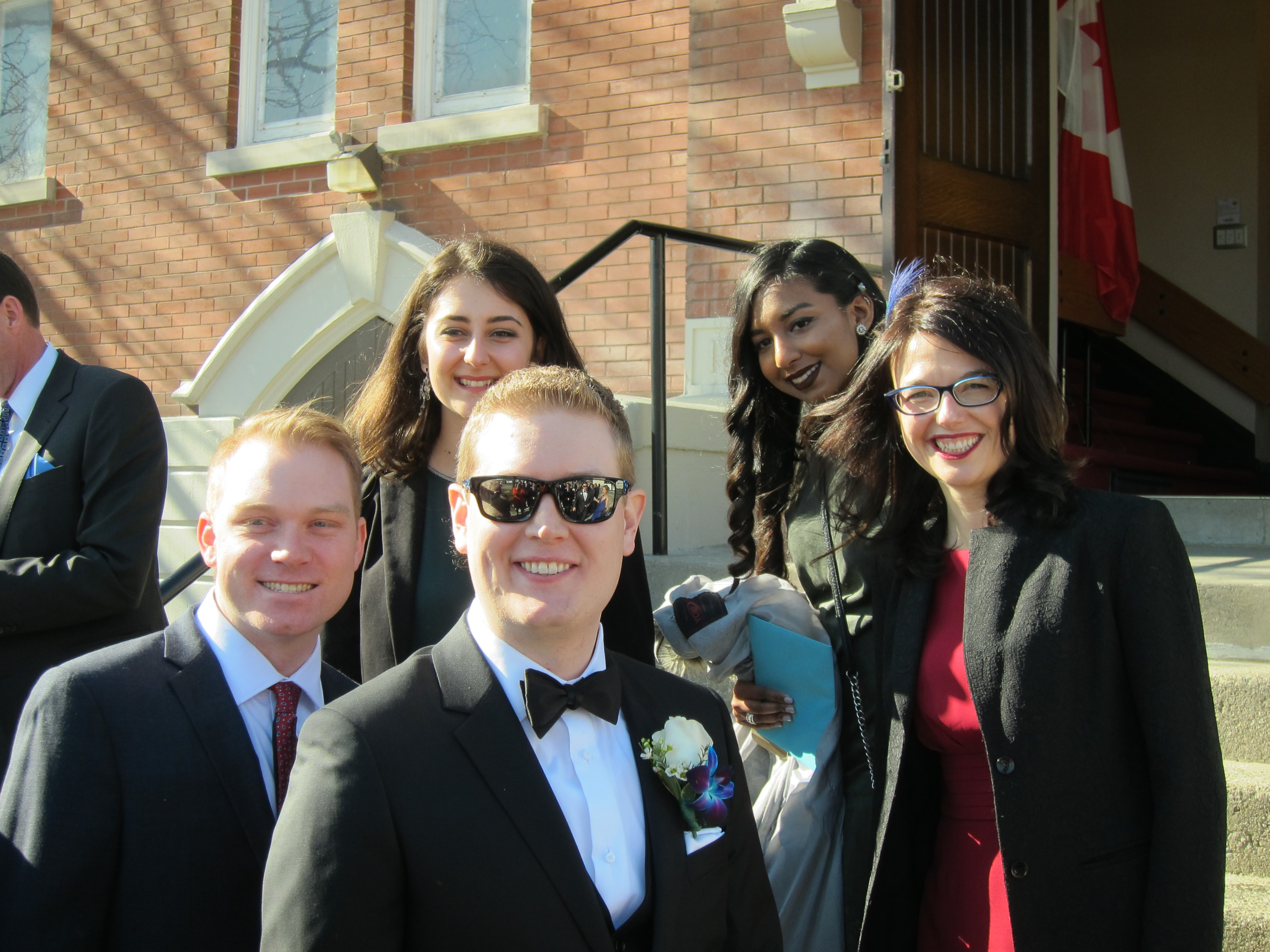 Bowdish lab members past and present (Dessi Loukov, Avee Naidoo, Pat Schenky & Dawn Bowdish) celebrate Kyle's wedding. Success!